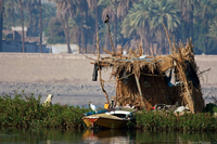 Embarcation sommaire sur le Nil